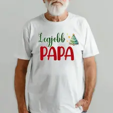 TeeInBlue Legjobb papa karácsonyi póló Póló / fehér / L ajándéktárgy