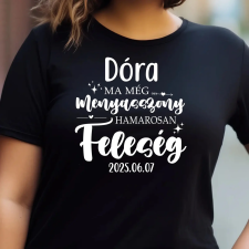 TeeInBlue Ma még menyasszony, hamarosan feleség - póló lánybúcsúra névvel Fekete póló / fekete / XL ajándéktárgy