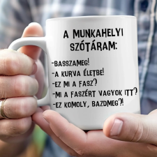 TeeInBlue Munkahelyi szótár - vicces bögre kollégáknak Bögre / FEHÉR / NEM bögrék, csészék