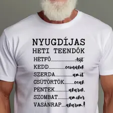 TeeInBlue Nyugdíjas teendők - vicces póló nyugdíjasoknak Fehér póló / fehér / M ajándéktárgy