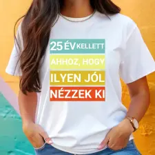 TeeInBlue Születésnapi póló egyedi évszámmal és választható háttérrel Fehér póló / fehér / S ajándéktárgy