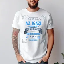 TeeInBlue Születésnapi póló egyedi felirattal Póló / fehér / L ajándéktárgy