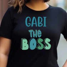 TeeInBlue The boss - egyedi neves póló szülőknek Fekete póló / fekete / XL ajándéktárgy
