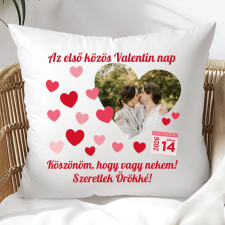 TeeInBlue Valentin napi ajándék fényképes párna egyedi felirattal Párna / FEHÉR HÁTOLDAL / antiallergén lakástextília