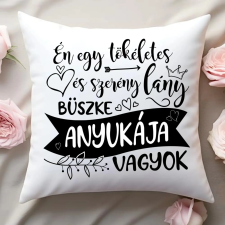 TeeInBlue Vicces egyedi párna anyának - tökéletes lány anyukája Párna / FEHÉR HÁTOLDAL / antiallergén lakástextília