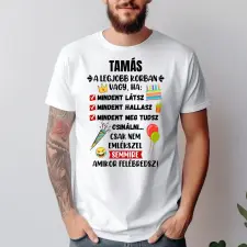TeeInBlue Vicces póló születésnapra egyedi névvel Fehér póló / fehér / XL ajándéktárgy