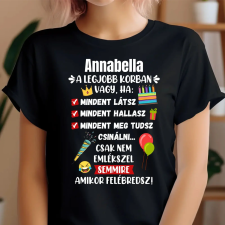 TeeInBlue Vicces póló születésnapra egyedi névvel Fekete póló / fekete / L ajándéktárgy