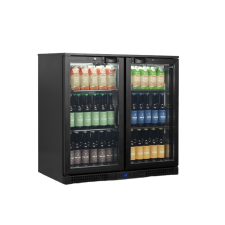 Tefcold Hűtős vitrin, TEFCOLD, BA26H, 182 literes, fekete hűtőgép, hűtőszekrény