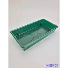  Tégla műanyag tál 1/1 tűzőhabos 23x11cm - Zöld dekorációs kellék