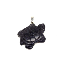 Teknős medál goldstone kék 3,5x3,5cm medál