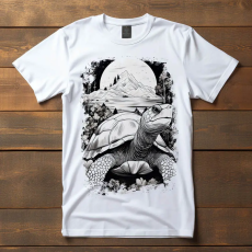  Teknős póló (Férfi)(Fekete-fehér)