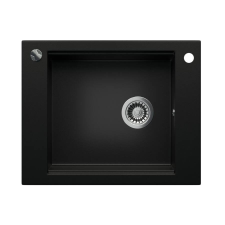 Teknoven Start MAX gránit mosogató automata dugóemelő, szifonnal, fekete, beépíthető mosogatótálca