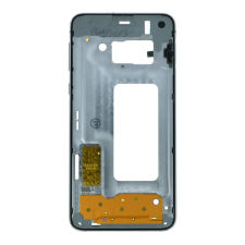 tel-szalk-014404 Samsung Galaxy S10e ezüst előlap lcd keret, burkolati elem mobiltelefon, tablet alkatrész