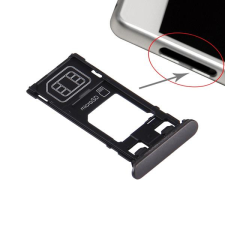  tel-szalk-017723 Sony Xperia X fekete SIM & SD kártya tálca (1 SIM kártyás telefonhoz) mobiltelefon, tablet alkatrész