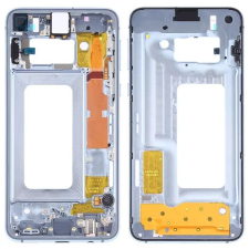  tel-szalk-021522 Samsung Galaxy S10e kék középső keret oldalsó gombokkal mobiltelefon, tablet alkatrész