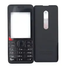  tel-szalk-1929693878 Nokia 301 fekete előlap LCD keret, burkolati elem mobiltelefon, tablet alkatrész