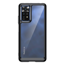 Telefontok Xiaomi Poco X5 5G - átlátszó hátlap tok, fekete szilikon kerettel tok és táska