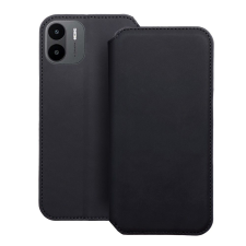  Telefontok Xiaomi Redmi A2 - Dual Pocket - fekete mágneses átlátszó szilikon keretes könyvtok tok és táska