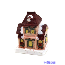 Téli házikó kicsi 6x8x4,5cm - F dekorációs kellék