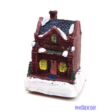 Téli házikó kicsi 9x6x4,5cm - B dekorációs kellék