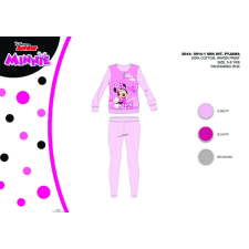 Téli pamut interlock gyerek pizsama - Disney Minnie egér - világosrózsaszín - 134 gyerek hálóing, pizsama