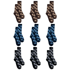 Teljes készlet 9 pár közepes zokni Cubes, női, többszínű, 35-37 férfi zokni