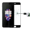  Temp-glass631133 OnePlus 5 fekete 3D-teljes lefedettséget biztosító Karcálló,ütésálló kijelzővédő üvegfólia, 9H tempered glass, törlőkendővel