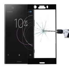  Temp-glass631207 Sony Xperia XZ1 Compact fekete 3D-teljes lefedettséget biztosító Karcálló,ütésálló kijelzővédő üvegfólia, 9H tempered glass, törlőkendővel mobiltelefon kellék