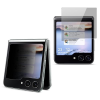 Temp-glass63127376251 Samsung Galaxy Z Flip5 betekintésvédelemmel ellátott karcálló, ütésálló kijelzővédő üvegfólia, 9H tempered glass, törlőkendővel (Betekintésgátló)