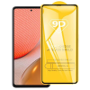  Temp-glass631274490 Samsung Galaxy A72 5G 9D-teljes (teljes felület ragasztó) teljes lefedettséget biztosító karcálló, ütésálló kijelzővédő üvegfólia kerettel, tempered glass, törlőkendővel