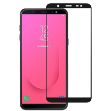  Temp-glass631467 Samsung Galaxy J8 (2018) teljes lefedettséget biztosító Karcálló,ütésálló kijelzővédő üvegfólia matt fekete kerettel, tempered glass, törlőkendővel mobiltelefon kellék