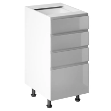 Tempo Alsószekrény, fehér/szürke extra magasfényű HG, AURORA D40S4 bútor