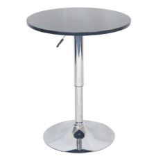 Tempo Bárasztal, magasság állítással, króm/ fekete, átmérő 60 cm, BRANY 2 NEW bútor