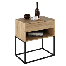 Tempo Éjjeliszekrény/kisasztal, artisan tölgy/fekete, ARTI TYP 2 bútor