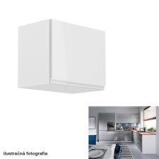 Tempo Felsőszekrény, fehér-szürke extra magasfényű, AURORA G50K bútor