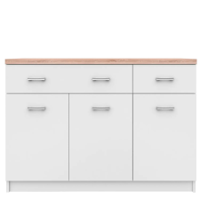 TEMPO KONDELA Komód 3d2s, fehér/tölgy sonoma, TOPTY Typ 07 bútor