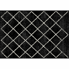 TEMPO KONDELA Szőnyeg, fekete/minta, 57x90 cm, MATES TYP 1 lakástextília