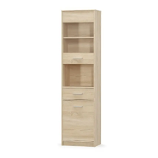 TEMPO KONDELA Vitrines szekrény 1D1W1S, sonoma tölgyfa, TEYO bútor