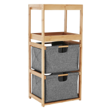 Tempo Szennyeskosár, natúr bambusz/szürke, KELANA bútor