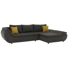 Tempo Ülőgarnitúra, szürkésbarna/sárga, szövet, jobbos, BRATO bútor