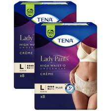 Tena Lady Pants Plus Creme Inkontinencia-fehérnemű magasított derékrésszel L 2x8db - krém gyógyászati segédeszköz