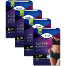Tena Lady Pants Plus Noir Inkontinencia-fehérnemű magasított derékrésszel L 4x8db - fekete gyógyászati segédeszköz