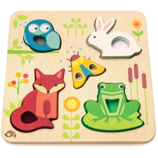 Tender Leaf Touchy Feely Animals Wooden Sensory Puzzle with Animals (TL8417) puzzle, kirakós