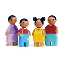 Tender Leaf Toys - nyári fababa család faragott festett fa babák baba
