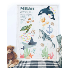  Tenger takaró névvel babaágynemű, babapléd