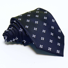  Tengerészkék nyakkendő - fehér mintás nyakkendő