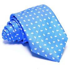  Tengerkék nyakkendő - fehér mintás nyakkendő