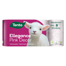 TENTO Ellegance Pink Decor WC papír - 3 rétegű, 8 tekercs higiéniai papíráru