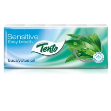 TENTO Papír zsebkendő, 3 rétegű, 10x10 db, "Sensitive Easy Breath", eukaliptuszolaj papírárú, csomagoló és tárolóeszköz