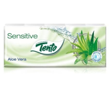 TENTO Papír zsebkendő, 3 rétegű, 10x10 db, TENTO "Family", aloe vera higiéniai papíráru